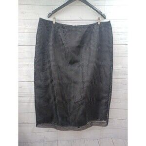 Diana Black Mesh Pencil Skirt Formal Lined Designer Pencil Sz 22